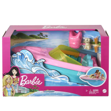 Barbie Barco Para Muñeca Con Chalecos Salvavidas, Perrito De Juguete Y Accesorios, Para Niñas Y Niños +3 Años (Mattel Grg29) - Imagen 6 de 6