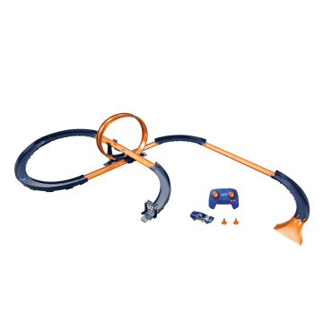 Hot Wheels Rc Speed Challenge, Baanset En Speelgoedauto (Schaal 1:64) Met Afstandsbediening, Werkt Op Batterijen, Meer Dan 30 Baandelen