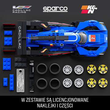 Mattel Brick Shop Klocki Hot Wheels Speed Series Cadillac Project GTP Hypercar Samochód do zbudowania 236 elementów Zabawka Zestaw konstrukcyjny dla kolekcjonerów - Imagen 4 de 6