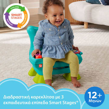 Fisher-Price Παίζω Και Μαθαίνω Smart Stages Εκπαιδευτική Καρεκλίτσα, Ηλεκτρονικό Εκπαιδευτικό Παιχνίδι, Μπλε, Ελληνική Έκδοση