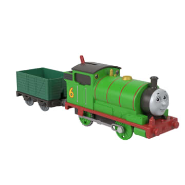 Thomas & Friends By Fisher-Price Motorized Classic Percy Engine, Battery-Powered Toy Train & Cargo