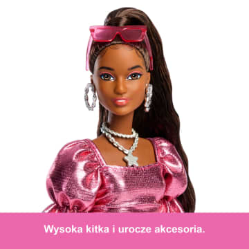 Barbie Deluxe Style Lalka modowa #6 Koralowa sukienka bombka Zabawka 4+ - Image 3 of 6