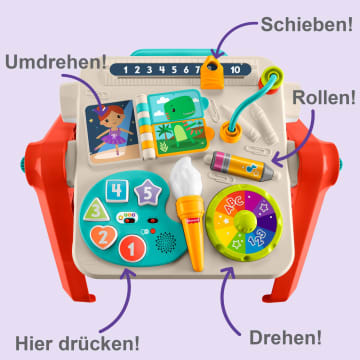 Fisher-Price 4-In-1 Spieltisch Und Staffelei, Babys Und Kleinkinder, Elektronisches Lernspielzeug, Mehrsprachige Version