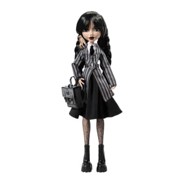 Monster High Mercoledì Bambola Da Collezione, Mercoledì Addams In Uniforme Nevermore Academy Con Mano