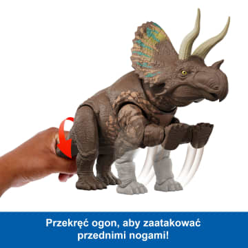 Jurassic World Eotriceratops Gigantyczny atak Figurka z funkcją ataku Zabawka dinozaur 4+ - Imagen 4 de 5