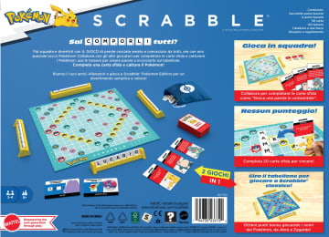 Scrabble Pokémon, Il Classico Gioco Da Tavolo Delle Parole Per Famiglie Con Due Modalità Di Gioco Per 2-4 Giocatori, Edizione Italiana