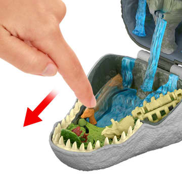 Jurassic World: Die Wiedergeburt, Kleines Abenteuer-Spielset in Form Eines Tyrannosaurus Rex-Kopfes, Interaktive Funktionen Und Figuren