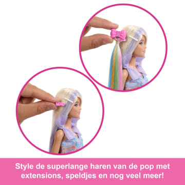 Barbie Fun & Fancy Pop En Accessoires, Blonde Modepop Met Extra Lang Haar En 2 Looks - Imagen 5 de 6