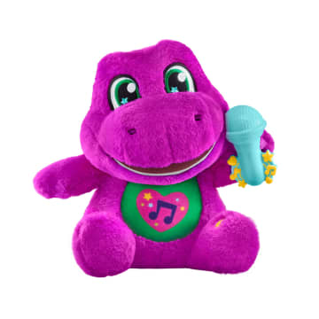 Fisher-Price Barney's World Barney Canterino Peluche, Personaggio Da 25,4 Cm, Canzoni, Suoni E Texture Morbida