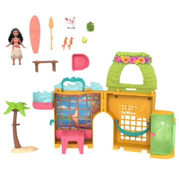 Disney Prinzessin Vaianas Inselheimat, Zusammensteckbares Puppenhaus Mit Kleiner Puppe, Figuren Und 9 Zubehörteilen - Bild 5 von 6