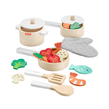 Okul Öncesi Çağdaki Çocuklar Için 19 Parçalı Fisher-Price Ahşap Mutfak Seti