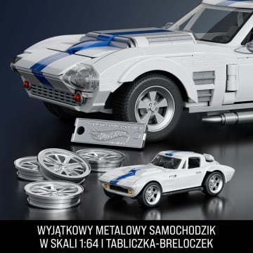 Mattel Brick Shop Klocki Hot Wheels Elite Series Corvette Grand Sport Samochód do zbudowania 918 elementów Zabawka Zestaw konstrukcyjny dla kolekcjonerów