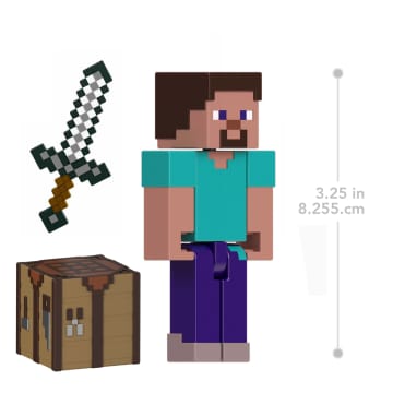 Minecraft Actionfiguren Und Zubehörteile, Maßstabsgetreu Zu Einer Ca. 8 Cm Großen Figur Mit Pixeligem Design (Figuren Können Variieren)