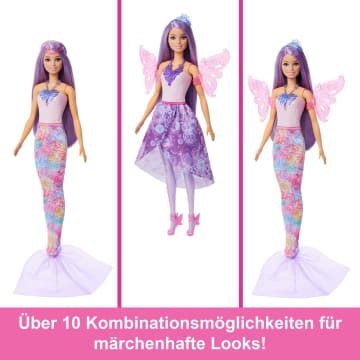 Barbie-Puppe Fantasie-Modeset Mit Accessoires Inklusive Meerjungfrauen-Schwanzflosse, Feenflügeln Und Ketten - Image 3 of 6