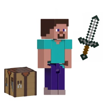Minecraft Actionfiguren Und Zubehörteile, Maßstabsgetreu Zu Einer Ca. 8 Cm Großen Figur Mit Pixeligem Design (Figuren Können Variieren)