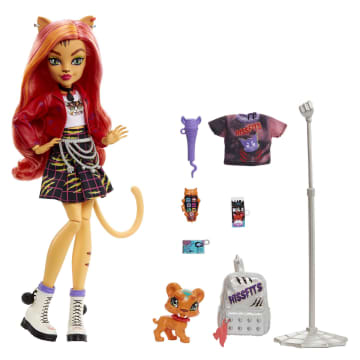 Bambole Monster High Toralei Con Abiti, Cuccioli E Accessori
