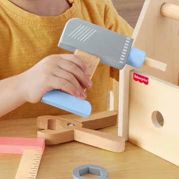 Fisher-Price  Ξύλινη Θήκη Με Εργαλεία Παιχνίδι Μίμησης Για Παιδιά Προσχολικής Ηλικίας, 9 Ξύλινα Κομμάτια - Image 3 of 6
