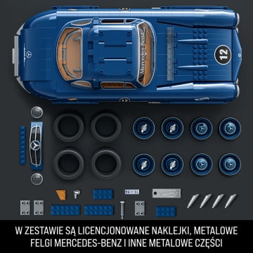 MEGA Klocki Hot Wheels Mercedes-Benz 300 SL Samochód kolekcjonerski do zbudowania Zestaw konstrukcyjny