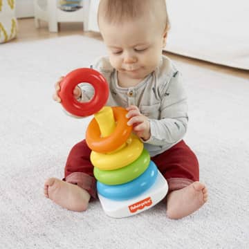 Fisher-Price Farbring Pyramide, Steckspiel-Zeug, Stapelturm, Stapelspielzeug