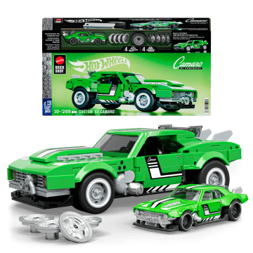 Mattel Brick Shop Klocki Hot Wheels Speed Series Custom ’68 Camaro Samochód do zbudowania 289 elementów Zabawka Zestaw konstrukcyjny dla kolekcjonerów