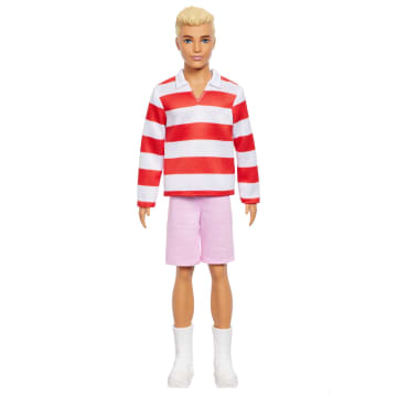 Barbie-Poupée Ken Fashionistas-Avec Haut À Rayures Rouges Et Short