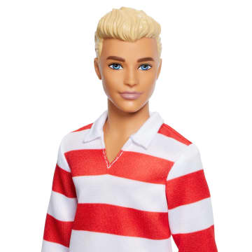 Barbie-Poupée Ken Fashionistas-Avec Haut À Rayures Rouges Et Short