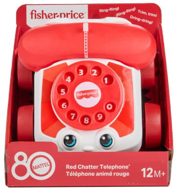 Fisher-Price Telefonik dla gadułki 80-lecie Mattel Czerwony Zabawka do ciągnięcia dla dzieci 12m+