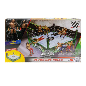 WWE Bloodlines Rules Playset With Ring & 2 Action Figures, Includes The Rock & Roman Reigns