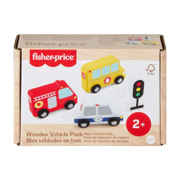 Pacchetto Di Veicoli in Legno Di Fisher-Price, Giocattoli A Spinta Per Il Gioco Di Finzione, 4 Pezzi in Legno; Per Bambini Piccoli - Imagen 6 de 6