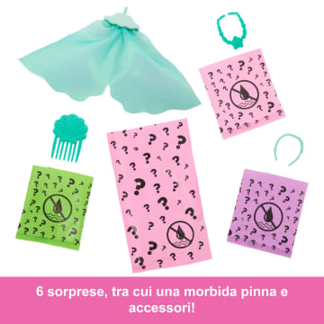 Barbie Color Reveal, Bambola E Accessori Della Serie Sirena Con 6 Sorprese, Capelli Cambia Colore