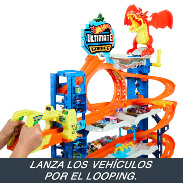 Conjunto De Juego MEGAgaraje Ultimate Garage De Hot Wheels City Con 2 Coches Metálicos, Almacenamiento Para Más De 50 Coches - Imagen 5 de 6