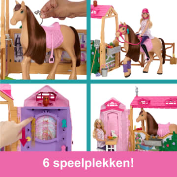 Barbie Mysteries The Great Horse Chase Speelgoedstal, Speelset Met Pop, Speelgoedpaard En Accessoires, Meer Dan 25 Onderdelen