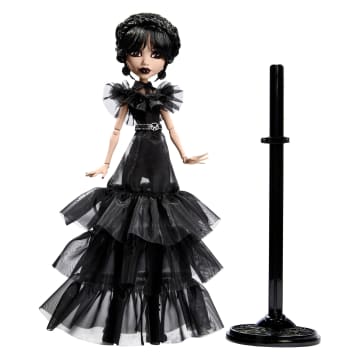 Monster High Wednesday Collectible Doll, Rave’N Wednesday in Black Gown Inspired By Dance Scene - Imagen 5 de 6