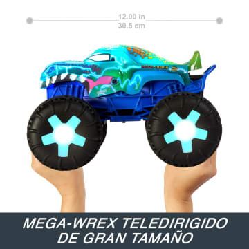 Vehículo Teledirigido MEGA-Wrex Alive De Monster Trucks De Hot Wheels A Escala 1:15, Con Mando De Control Remoto Con Batería Y Luces Y Sonidos Interactivos - Image 3 of 6