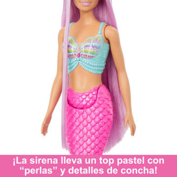 Muñeca Sirena Barbie Con Pelo De Fantasía De 17,8Cm De Largo Y Accesorios Para Jugar A Peinar