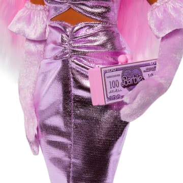 Κούκλα Barbie Deluxe Style #1 Με Γυαλιστερό Ροζ Φόρεμα Barbiecore Με Βελούδινα Γάντια Και Ροζ Μαλλιά