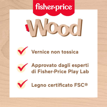 Pacchetto Di Veicoli in Legno Di Fisher-Price, Giocattoli A Spinta Per Il Gioco Di Finzione, 4 Pezzi in Legno; Per Bambini Piccoli