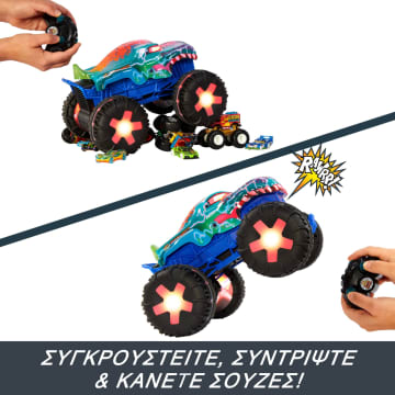 Hot Wheels Monster Trucks MEGA-Wrex Τηλεκατευθυνόμενο Όχημα Κλίμακας 1:15, Τηλεχειριστήριο Μπαταρίας, Με Διαδραστικά Φώτα Και Ήχους