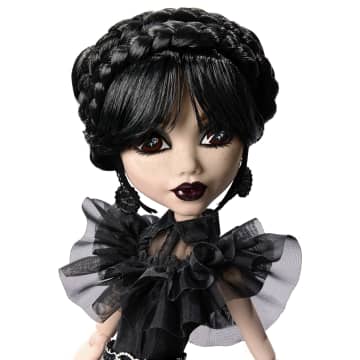 Monster High Wednesday Collectible Doll, Rave’N Wednesday in Black Gown Inspired By Dance Scene - Imagen 2 de 6