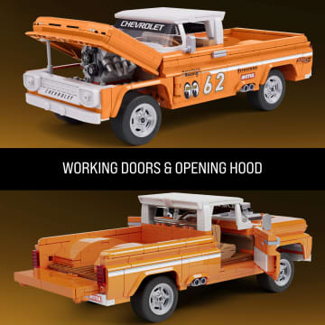 Mattel Brick Shop Hot Wheels Custom ’62 Chevy Pickup Building Toy Kit (858 Pieces), For Collectors - Image 6 of 6