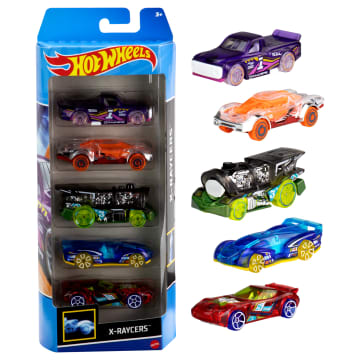Hot Wheels 5-Car Pack of 1:64 Scale Vehicles, Collectible Toy Cars