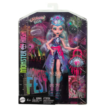 Muñeca De Lagoona Blue Del Monster Fest De Monster High Con Atuendo Festivalero, Póster De Un Grupo Y Accesorios