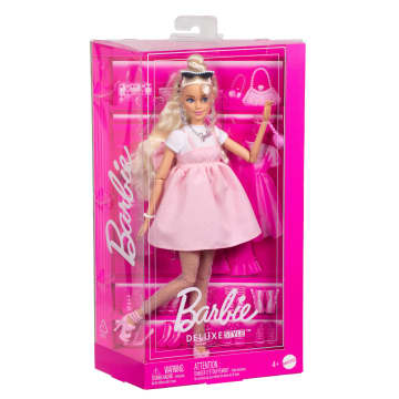 Κούκλα Barbie Deluxe Style #3 Με Ροζ Παστέλ Φόρεμα Barbiecore Με Μεγάλο Φιόγκο Και Ξανθά Μαλλιά.