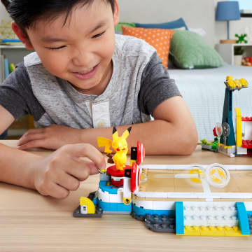 Conjunto De Construcción Estadio De Entrenamiento De Pokémon De Mega Para Niños Y Niñas, Incluye 5 Figuras De Acción (1101Piezas)