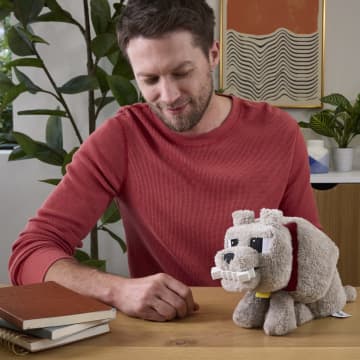 Minecraft Interaktives Plüschspielzeug Dennis Der Wolf Mit Fütter-Modus, Geräuschen Und Knochen-Zubehörteil, Vom Film Inspiriert