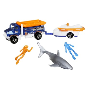 Matchbox Çek Ve Taşı Araç Serisi, 1 Adet Kurtarma Aracı, 1 Adet Çekme Karavan Ve Temaya Uygun Aksesuarları Ile Birlikte, H1235