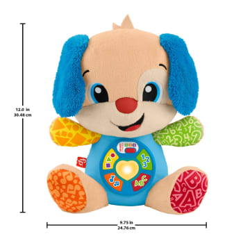 Fisher-Price Ridi E Impara Peluche Musicale Cagnolino Smart Stages, Giocattolo Musicale Per L'Apprendimento Per Neonati, Versione Multilingue