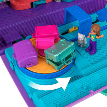 Conjunto De Juego De Kitty Airways De Polly Pocket Con 2 Muñequitas Y Una Mascota, Juguete De Viaje De Avión Con Accesorios