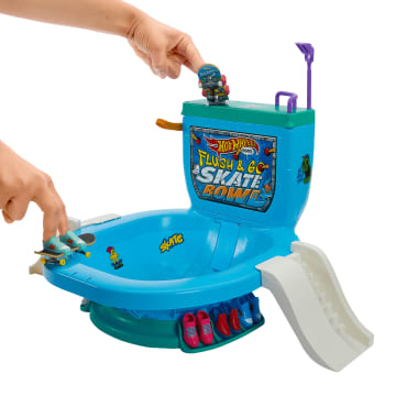 Hot Wheels Skate Vingerboard, Toiletpot Skateset, Doorspoelen En Gaan, Met 1 Exclusief Board En Een Paar Afneembare Skateschoenen
