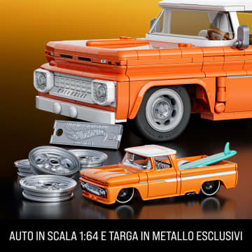 Mattel Brick Shop Hot Wheels Custom ’62 Chevy Pickup, Kit Giocattolo Da Costruire (858 Pezzi) Per Collezionisti - Imagen 5 de 6